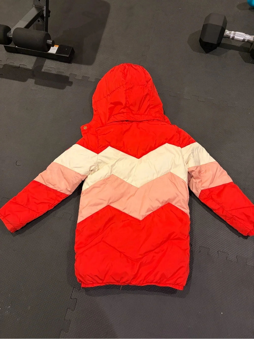 Scotch & Soda Red Pink White Chevron Puffer Jacket - Kids